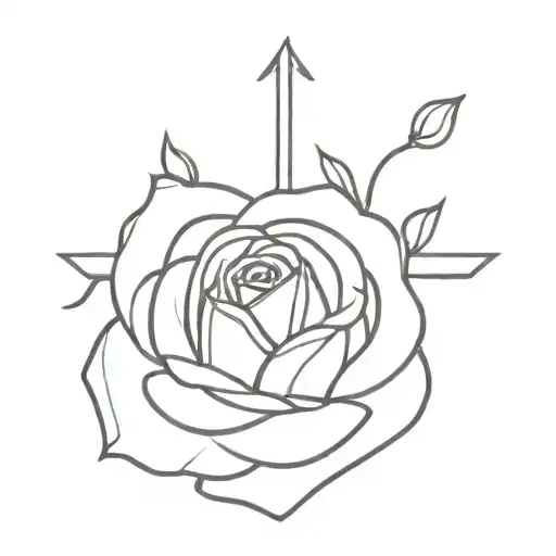 sharp cross with roses with 999 under it tattoo design idea