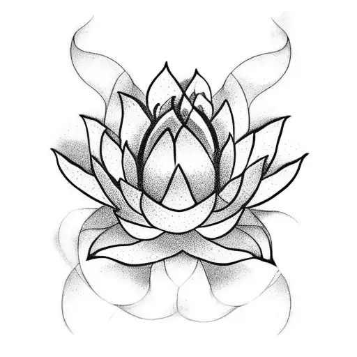 Lotus Flower with vines tattoo design idea