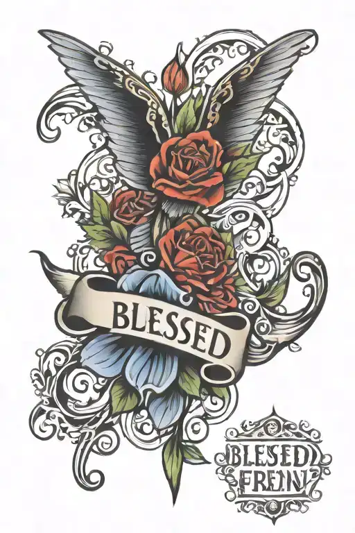 blessed in french language  tattoo design idea