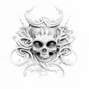 trinacria medusa  tattoo design idea