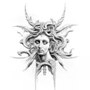 trinacria medusa  tattoo design idea