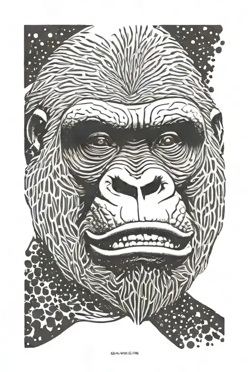 gorilla face tattoo design idea