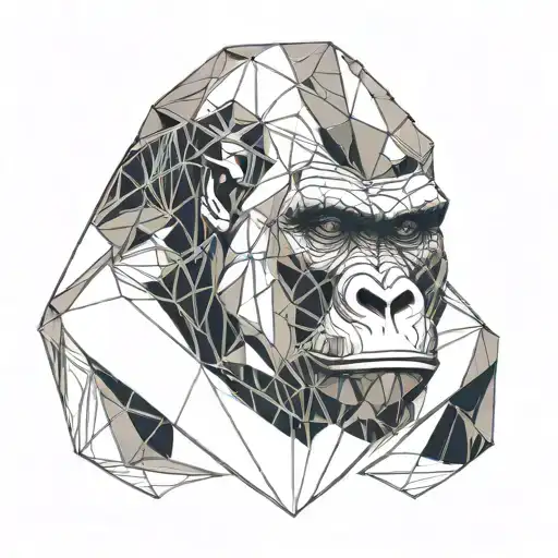 gorilla face tattoo design idea