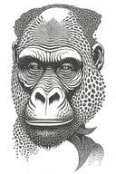 gorilla face tattoo design idea