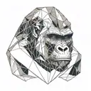 gorilla face tattoo design idea