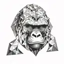 gorilla face tattoo design idea