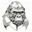 gorilla face tattoo design idea