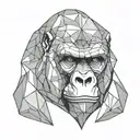 gorilla face tattoo design idea