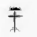 Christian Cross clouds tattoo design idea