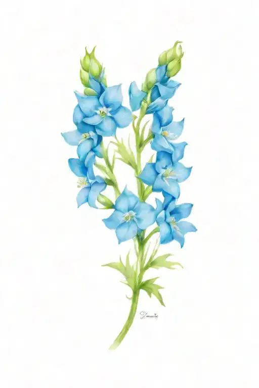 delphinium flowers tattoo design idea