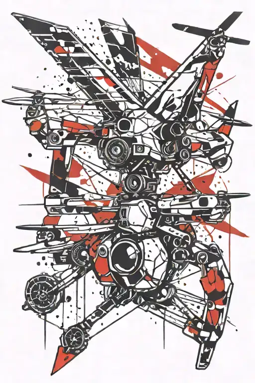 correctional officer drone pilot explosion  tattoo design idea