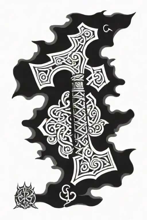 Thor's hammer, a Scandinavian motif tattoo design idea
