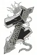 Thor's hammer tattoo design idea