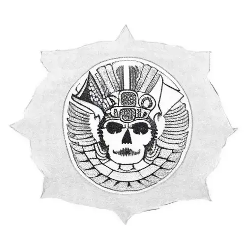 mexian flag with eagle and aztec warrior tattoo design idea