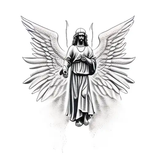 biblical angel tattoo design idea
