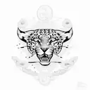 map of Guyana with a jaguar inside tattoo design idea