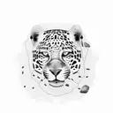 map of Guyana with a jaguar inside tattoo design idea