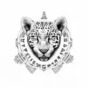 map of Guyana with a jaguar inside tattoo design idea