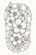 august, april, july, june, september birth flower bouquet tattoo design idea