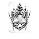 Ace of spades playing card with a fox head instead of a traditional design tattoo design idea