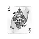 Ace of spades playing card with a fox head instead of a traditional design tattoo design idea