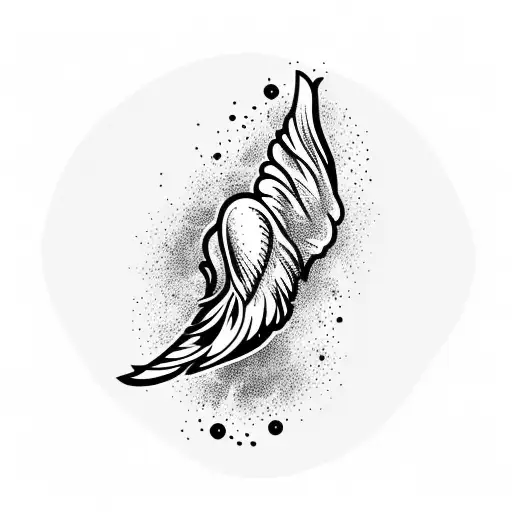 chicken wing in a champagne glass tattoo design idea