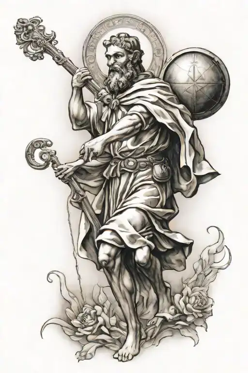 saint christopher tattoo design idea