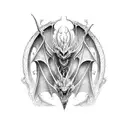 Fantasy, dragons, castle tattoo design idea