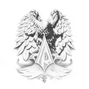 eagle with polish flag tattoo design idea