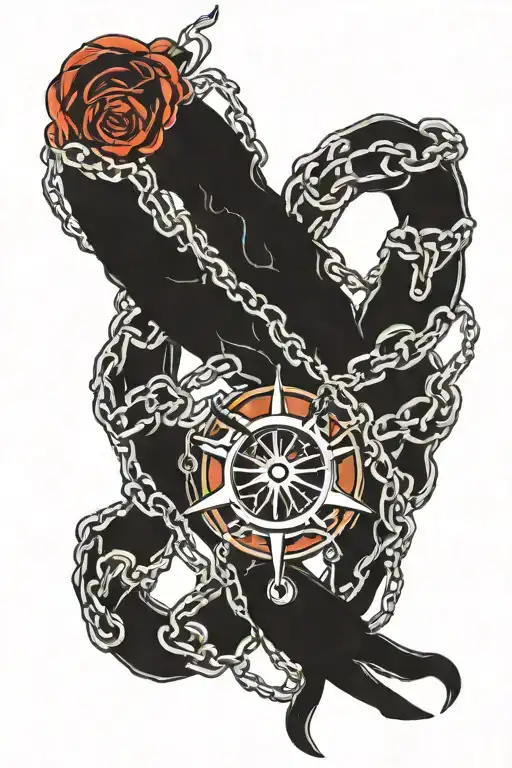 Grunge Seattle Bands connected by chains tattoo design idea