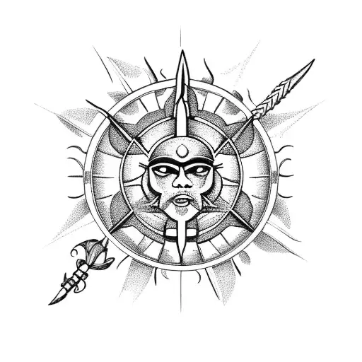 Sagittarius filipino sun rosary tattoo design idea