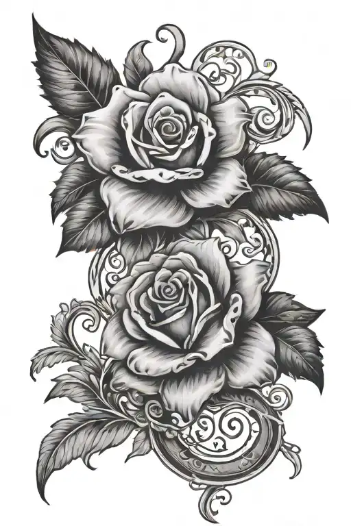 flower with wrapping vines and a scroll that says most ardently tattoo design idea