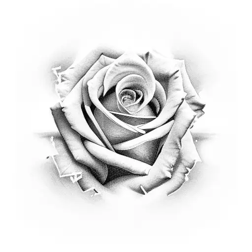 psalm 23, rose, 3 red crosses, broken glasses tattoo design idea