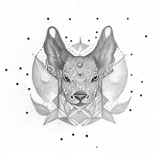 A dotwork tattoo showcasing a mesmerizing design inspired by maldaptive daydreaming and animals tattoo design idea