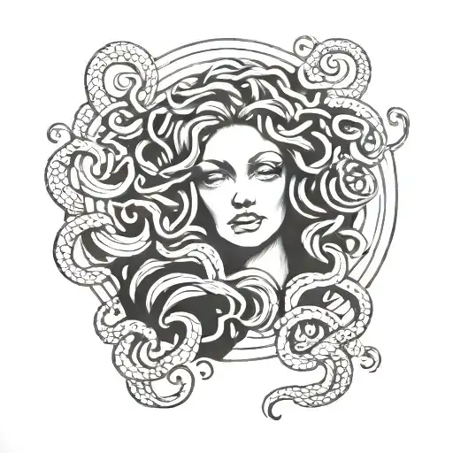 medusa holding the head tattoo design idea