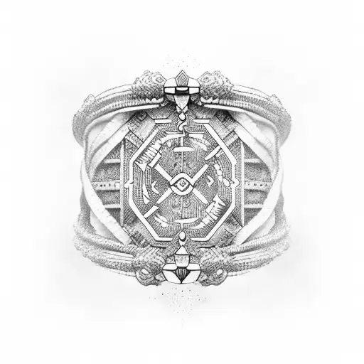 cyber runic bracelet tattoo design idea