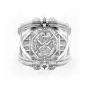 cyber runic bracelet tattoo design idea