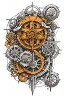 civil engineering elements intertwined tattoo design idea