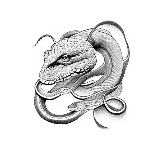 two heads snake tattoo design idea