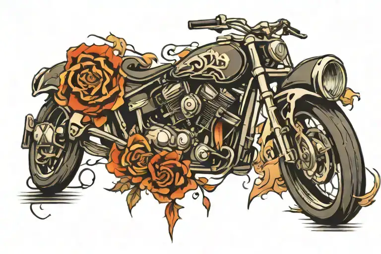 BIKER STYLE BANNER tattoo design idea