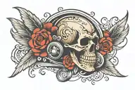 BIKER BACK BANNER tattoo design idea