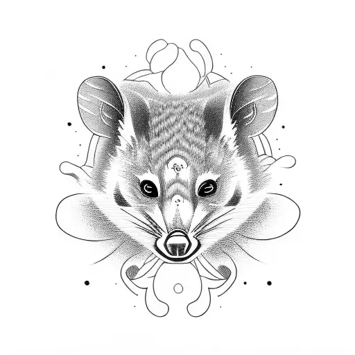 rad possum tattoo design idea