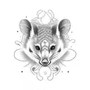rad possum tattoo design idea