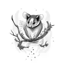 rad possum tattoo design idea