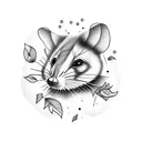 rad possum tattoo design idea