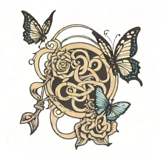 lines and word resilience with signs tattoo design idea