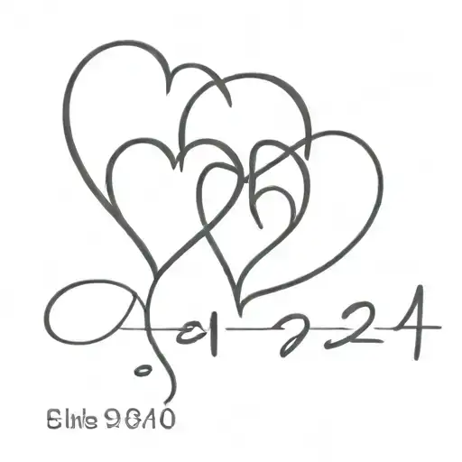 3 hearts with date of birth 03.11.92 02.07.03 22.02.12 tattoo design idea