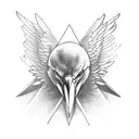 full body eagle facing forward with wings raised tattoo design idea