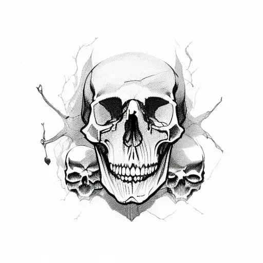 half skull half smiley face tattoo design idea