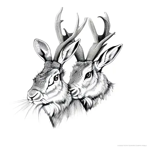 jackalope tattoo design idea